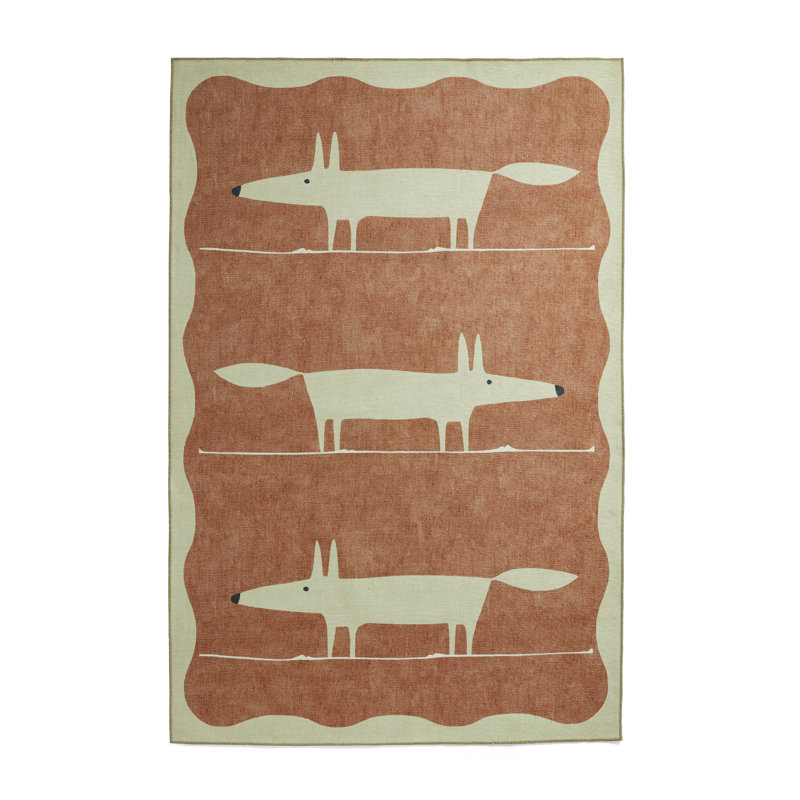 Scion Animal Print Digitally Printed 61cm X 230cm Area Rug, Orange, Rectangle 152 x 230 cm