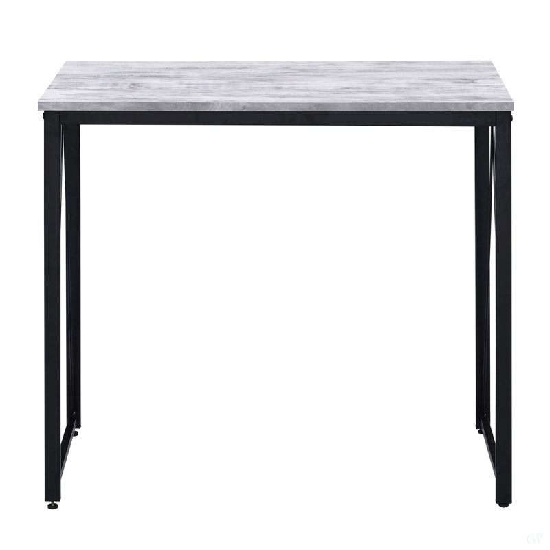 Bureau d'écriture antique blanc et noir 35,5 "avec base en métal