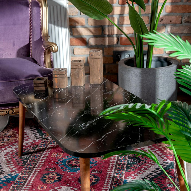 Tommy Four Leg Coffee Table, Black Marble