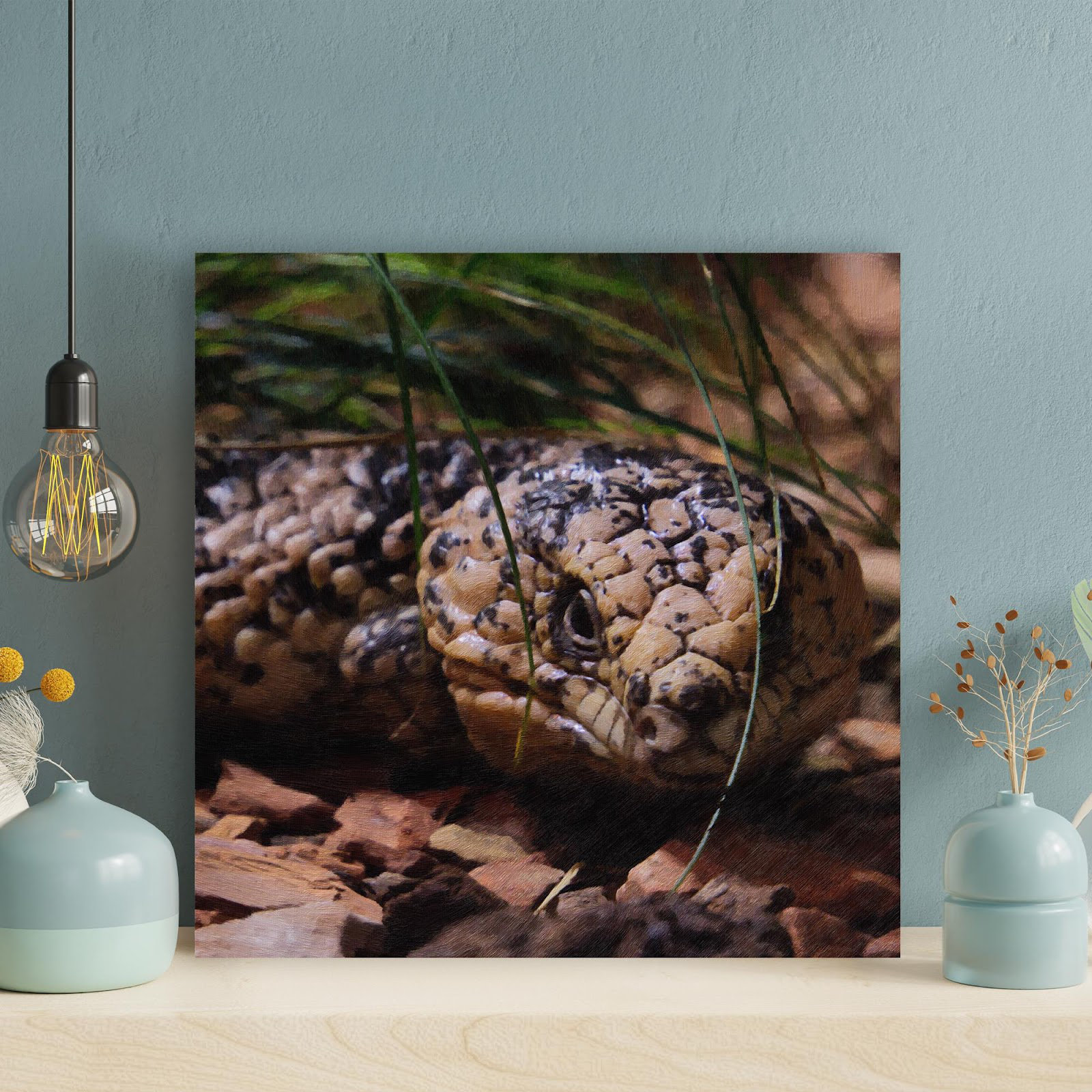 Latitude Run® Head Of A Big Python - Wrapped Canvas Painting - Wayfair ...