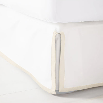 400TC Sateen Solid Cotton Border Frame Tailored Bed Skirt 15" Drop Length
