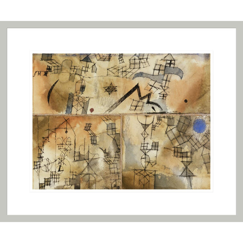 Three-Part Composition by Paul Klee - Framed Giclee Print, 17.75" H x 21.47" W
