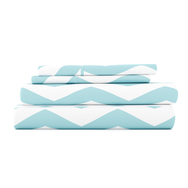 Turquoise Floral Kids Unisex Cotton Microfiber Sheet Set
