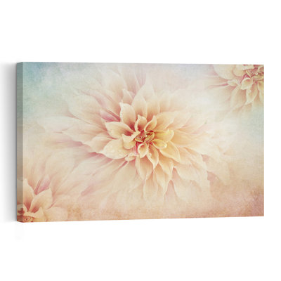 Soft Peach Dahlias Delicate Dreamy Elegant Dahlia Nature Flower Wall Art Print