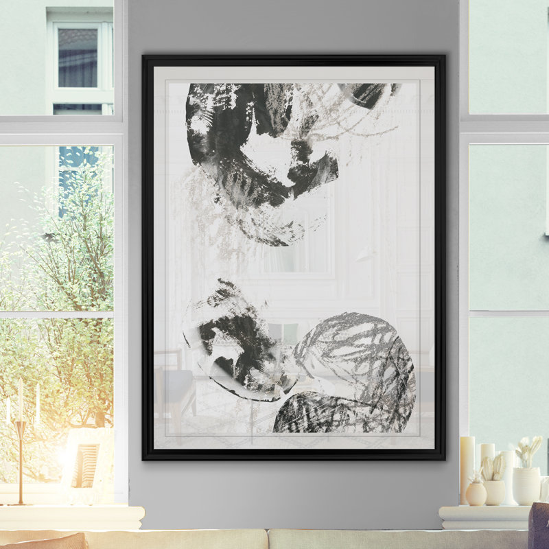 «Scribble Stones III», reproduction sur toile, H 22,5 po x l 30,5 po x P 1,5 po, Cadre noir
