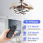 Ventilateur de plafond à DEL rétractable 36 po avec télécommande et moteur d'éclairage-1089600431
