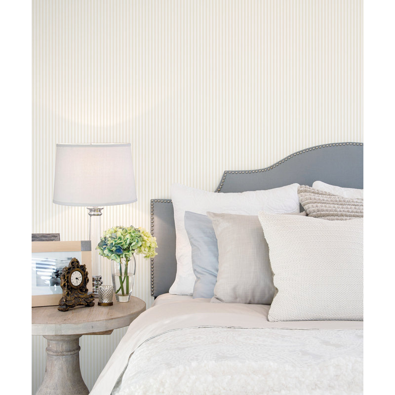 Brent 10cm x 53cm Matte Wallpaper Roll, Cream/White