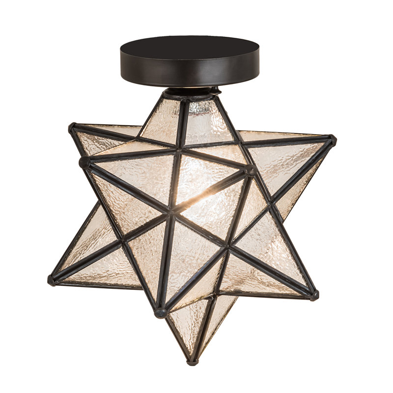 1 - Light Semi Flush Mount, Clear Seedy