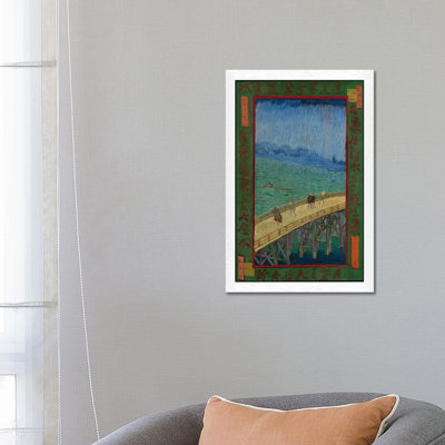 Japonaiserie: the Bridge in the Rain (After Hiroshige), Paris, 1887 by Vincent Van Gogh - 1 Piece Floater Frame Painting on Canvas