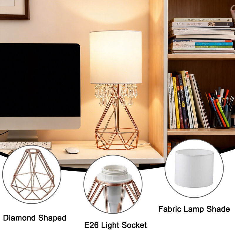 22.8”table Lamp With Crystal
