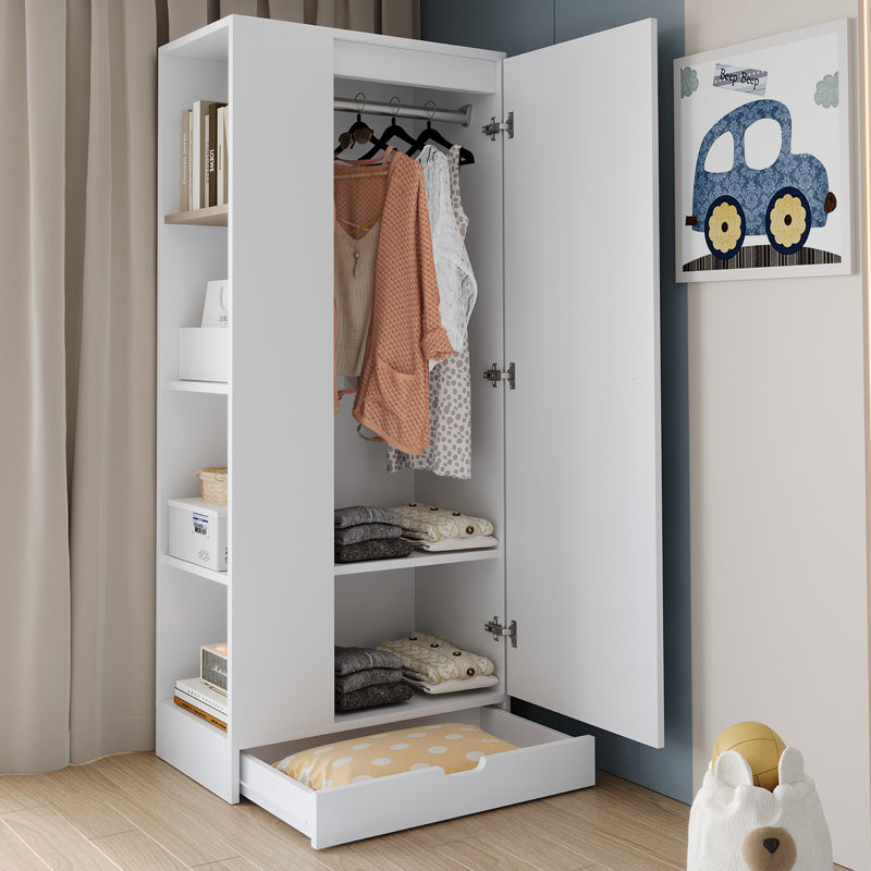 1 Door Wardrobe, White