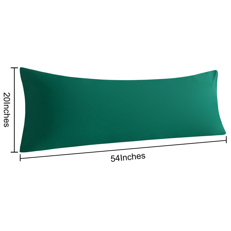 2PC Hypoallergenic Microfiber body pillowcase, Dark Green
