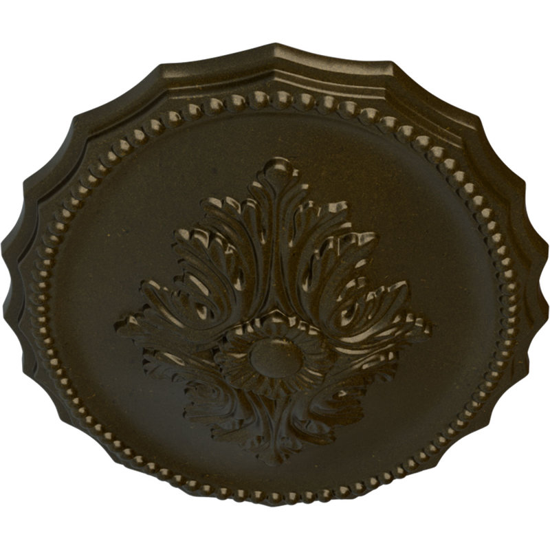 Médaillon de plafond Oxford Endurathane, l 16 7/8 po x H 11 3/4 po x P 1 1/2 po, Vert / doré