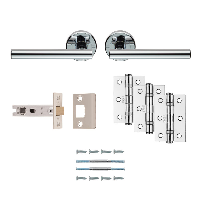 Faro Door Handle, Polished Chrome