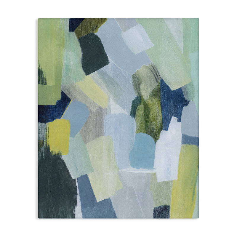 «Layered Green Brush Strokes» par Grace Popp, H 30 po x l 24 po