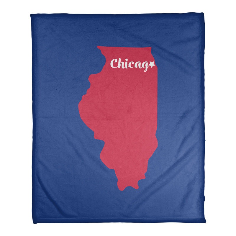 Couverture pour polaire home illinois, 30" x 40", Bleu / Rose