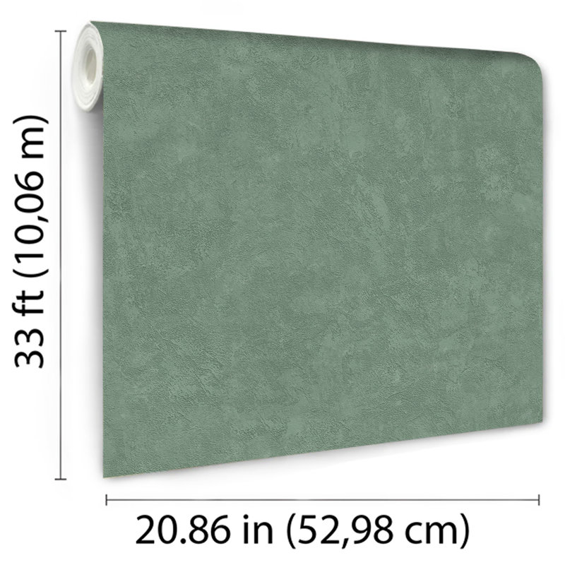 Papier peint texturé faux béton, Vert foncé
