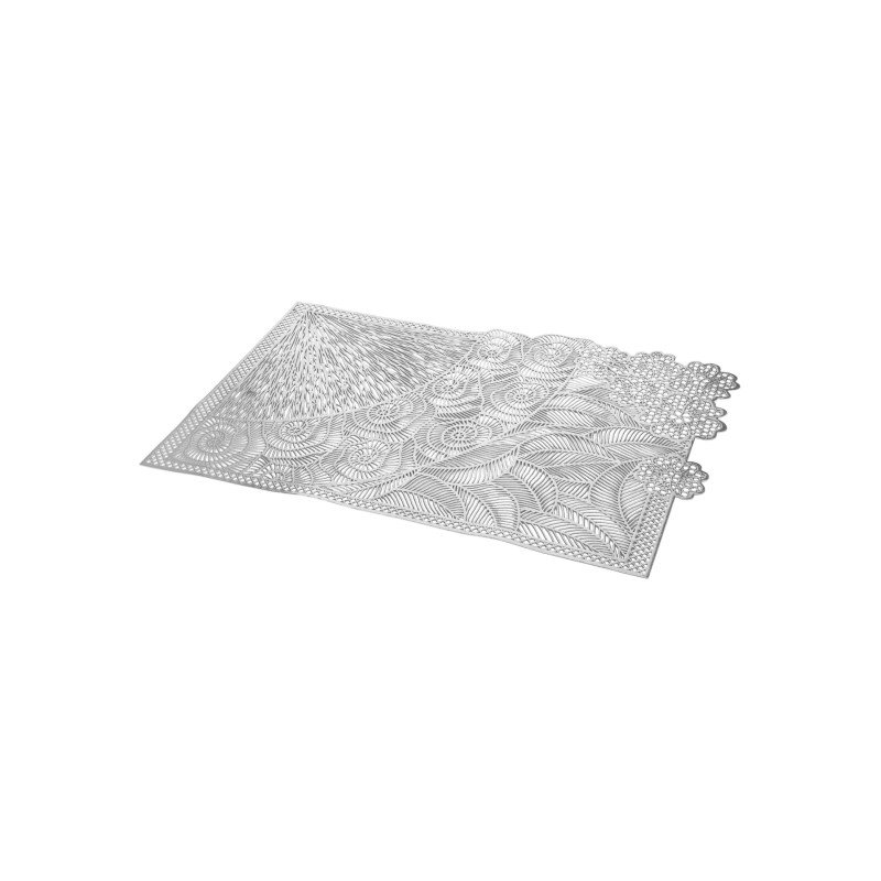 Adren Vinyl Solid Colour Rectangle Placemat, Silver