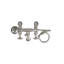 Garniture de robinet de baignoire à fixation sur plateau à poignées doubles avec inverseur et douche à main à pattes-24414959