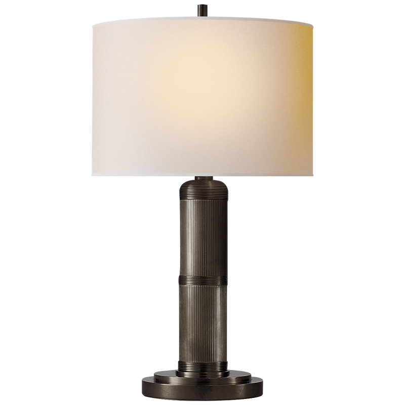 Thomas O'Brien Longacre Small Table Lamp, Bronze, Fabric
