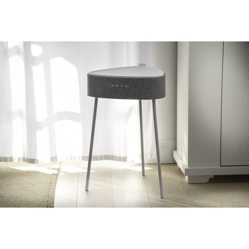 Valez Tray Top End Table with Built-In Outlets, White