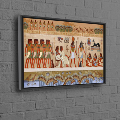 Ancient Egypt Inspired Cotton Canvas Wall Decor Featuring Iconic Egyptian Symbols Perfect as a Unique Wedding Gift