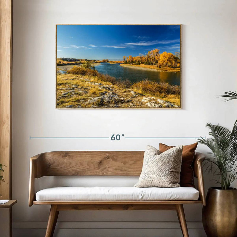 Missouri River Trail, Cadre flottant en bois naturel, 43 po x 29 po