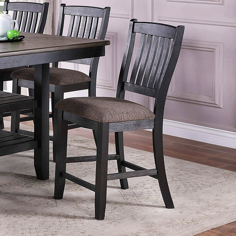 Ensemble de 2 chaises hautes en bois, Café