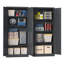 Armoire de rangement en métal 71 po, armoire verrouillable en acier noir-2024130640
