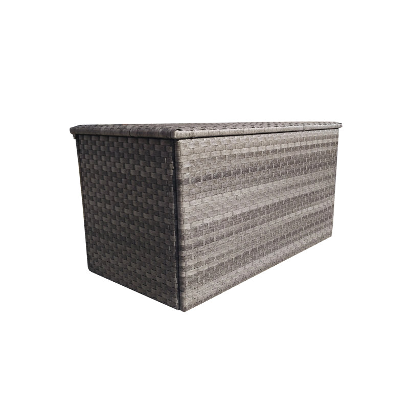 WFX Utility W Water Resistant Wicker Deck Box in Grey, 75cm H x 140cm W x 72cm D