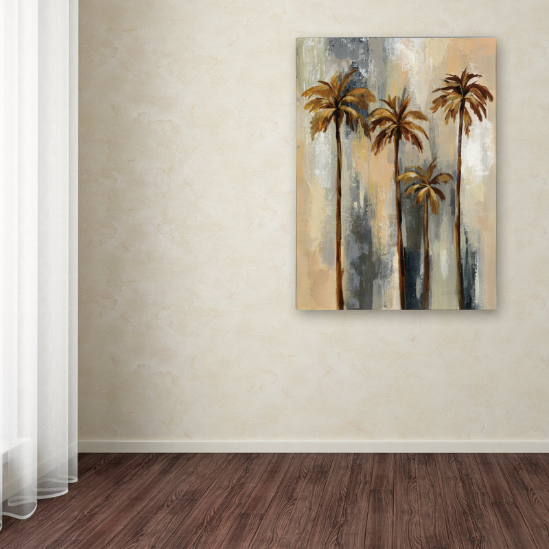 « palm trees ii », reproduction sur toile tendue, H 32 po x l 24 po x P 2 po