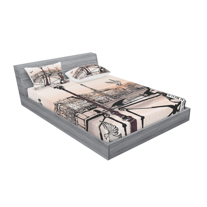 Microfiber Sheet Set, Queen Sheet Set with Fitted Sheet