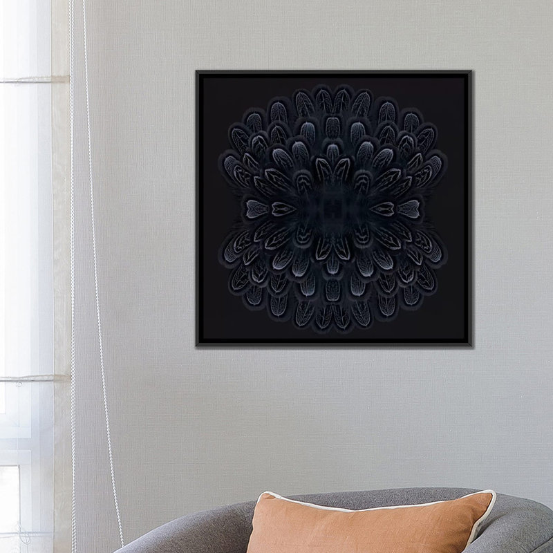 « grey plum explosion », reproduction d’impression sur toile, Toile avec cadre noir, Pas de tapis