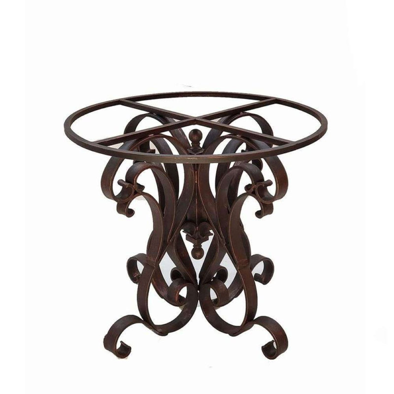 48" Flower of Life Engraved Copper Round Dining Table | Luxury Artisan Crafted Dining