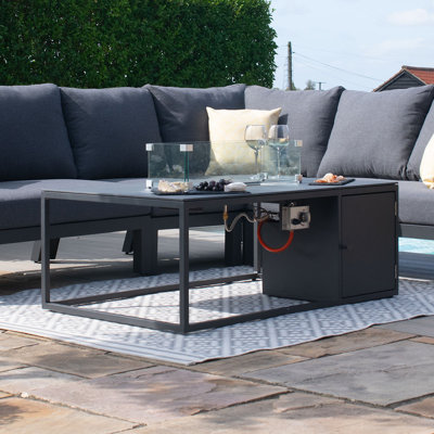 Rectangle Aluminium Propane Smokeless Fire Pit Table with Hidden Fuel Tank