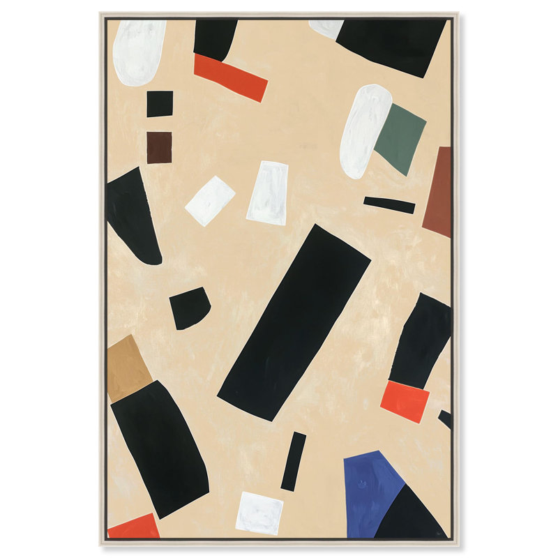 Mindscape Mosaic I Canvas Modern Abstract par , Encadrement argenté, H 16 po x l 16 po