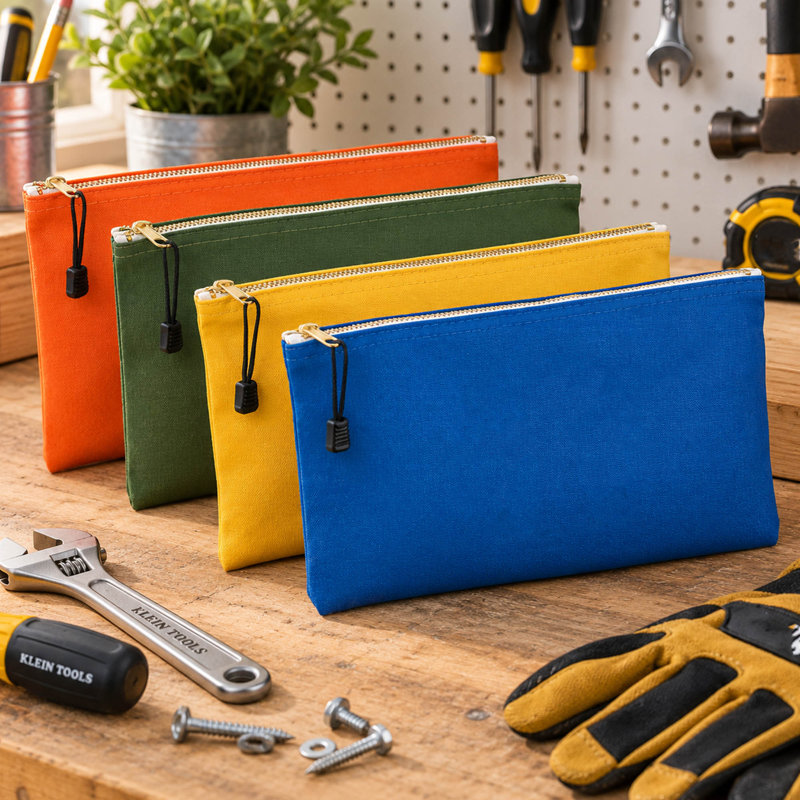 4-Pack 12.5'' Canvas Zipper Tool Pouch Set
