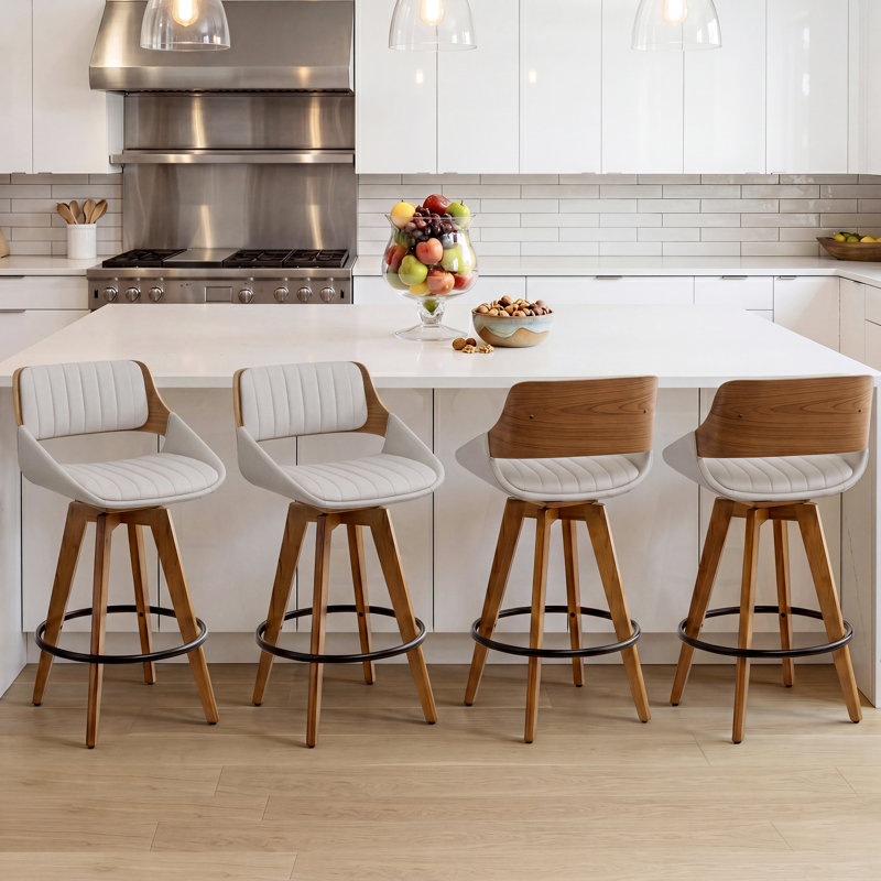 Jobani 65cm Swivel Bar Stool, Grey