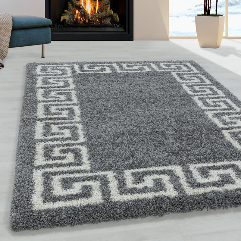 Crelake Shaggy Grey Rug, Rectangle 240 x 340cm