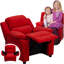 Deluxe Padded Contemporary Kids Recliner with Storage Arms-575610414