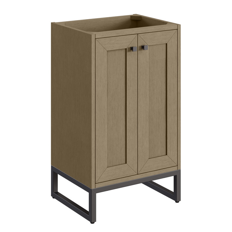 Meuble-lavabo simple l 20 po Chianti, Noir mat, Noyer murmure