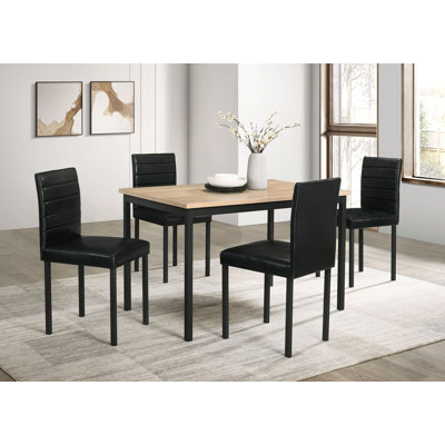Garza 5-Piece Rectangular Dining Table Greige Oak