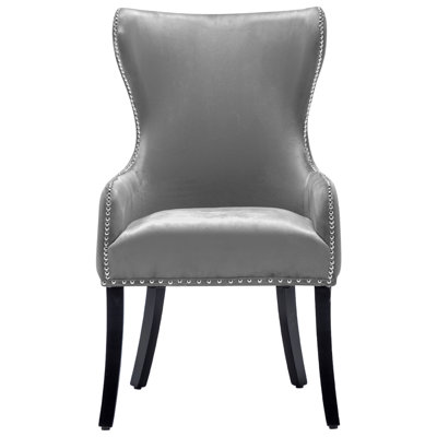 Latty 46cm H Velvet Upholstered Wing Back Side Chair Dining Chair