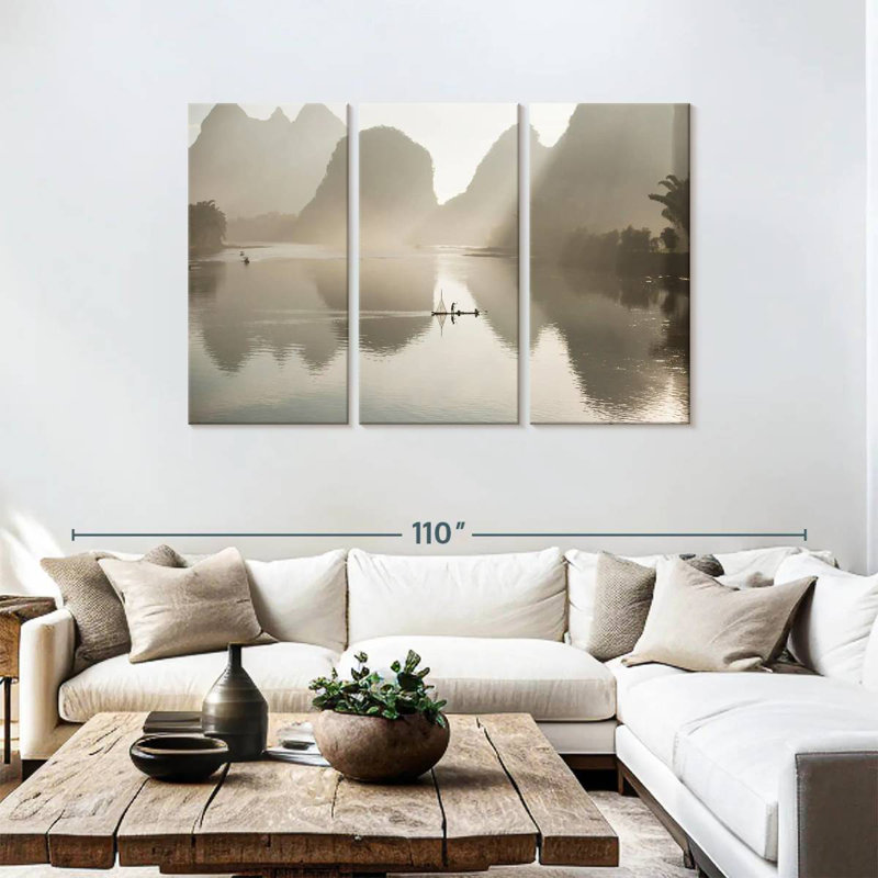 Kavia Li River Mountain Scene, 48" H x 74" W