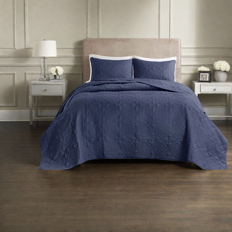 Ensembles de literie de qualité supérieure, polyester bleu marine, conception réversible pour la maison