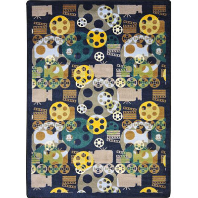 Tapis bleu marine touffeté à motif abstrait Gaming and Entertainment