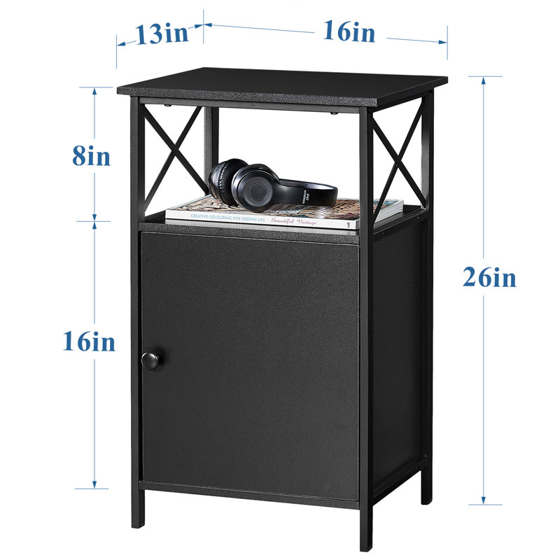 Ensemble de tables basses 3 pièces Kempst, Noir / brun