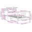 Bookcase Bed Without Mattress Solid Wood Pine-431558604-406247132