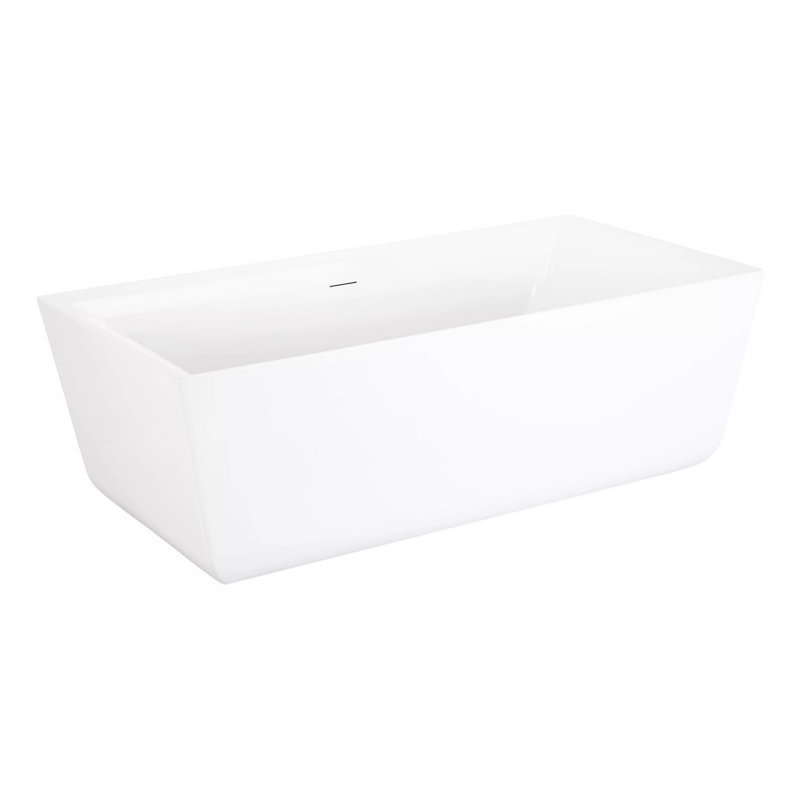 Nassau Acrylic Soaking Freestanding Tub with Integrated Drain and Overflow