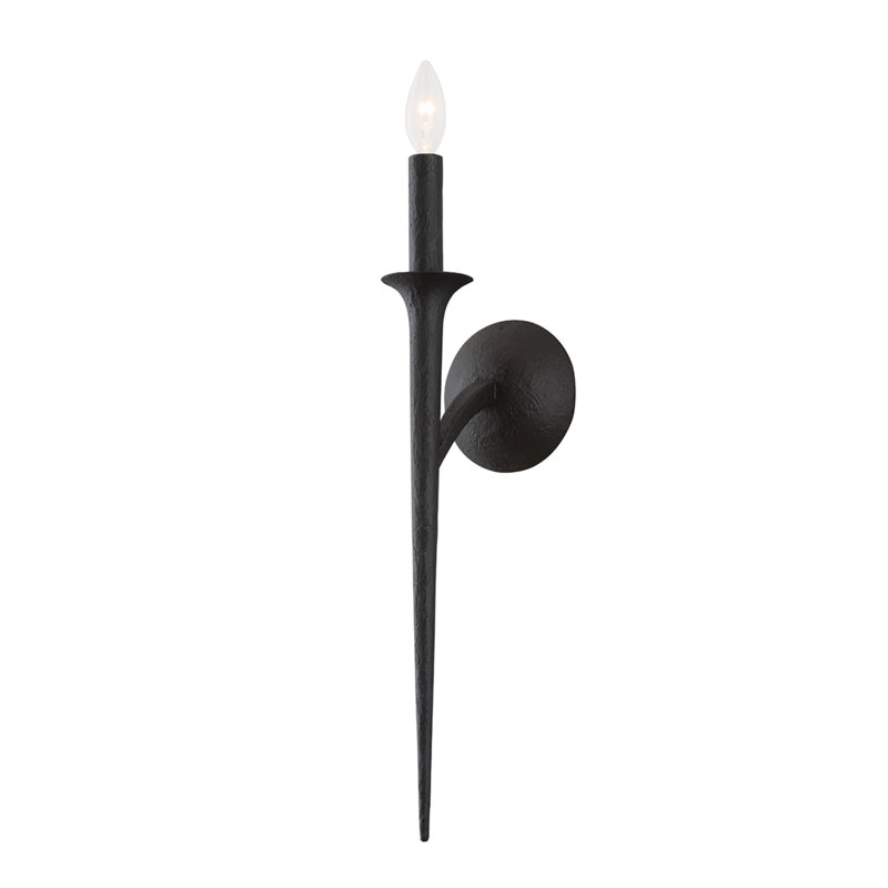 Luca 1 Light Wall Sconce, Black Iron